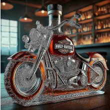 Whiskykaraffe in Motorradform – Einzigartiges 3D-graviertes Glasgeschenk für Männer, Väter und Bar-Liebhaber