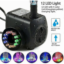 15W 800L/H fontánové čerpadlo s 12 LED diódami pre vodný prvok v záhradnom jazierku