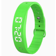 Pulsera inteligente W5SV con alarma vibratoria, monitorización del sueño, pantalla digital y reloj eléctrico verde.