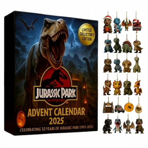 Ημερολόγιο Jurassic Park Χριστουγεννιάτικη 24ήμερη έλευση δεινοσαύρων Ακρυλικό