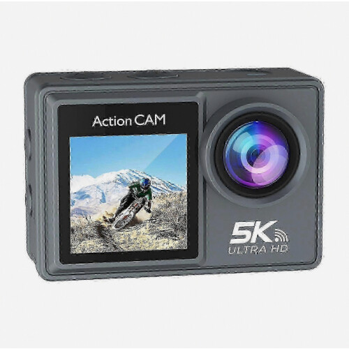 5K 30FPS Waterproof Action Camera with EIS Stabilization and Wireless Mic for Snorkeling