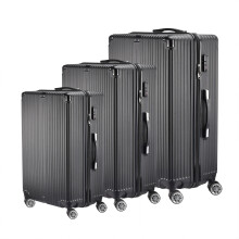 Rosahqnda Lot de 3 valises, légères et résistantes, compartiments internes, roues silencieuses, Noir-D