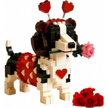 Set di mattoncini per San Valentino 2026 a tema bassotto, simpatici giocattoli da costruzione 3D con cani e gatti, regalo creativo e ro