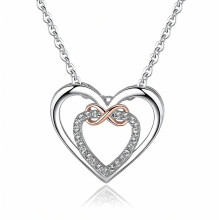 Collares de plata con colgante de corazón infinito y circonitas cúbicas.