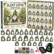 Calendrier de l'Avent 2026 avec peinture diamant, calendrier de compte à rebours et 24 décorations de gnomes, kit de loisirs créatifs d