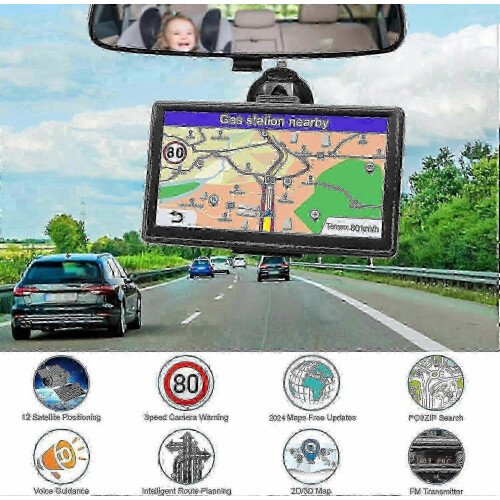 GPS αυτοκινήτου 2025 - 7 ιντσών, δωρεάν ενημερώσεις χαρτών εφ' όρου ζωής, κάμερες 1