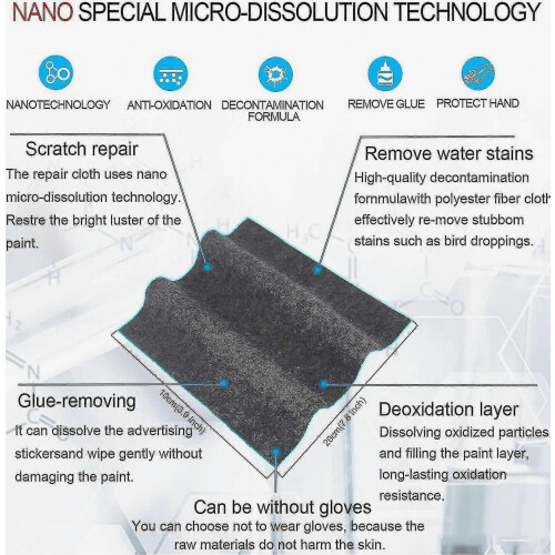 Nano Sparkle Cloth for Car Scratch Removal - 12pcs Multi-Purpose Scratch Cloth, Magic-hao 2