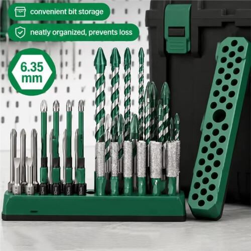 36 Holes Magnetic Screwdriver Holder for Tool Hex 1/4inch Storage Organizer Toolboxes Wheels Stack Drill Bit Box Wheeled 2