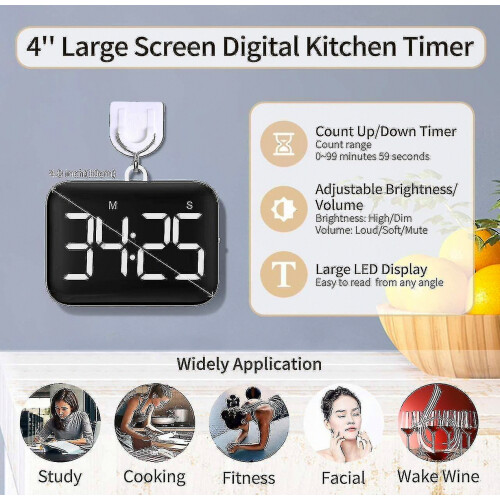 Ampio timer magnetico digitale a LED per cucina 1