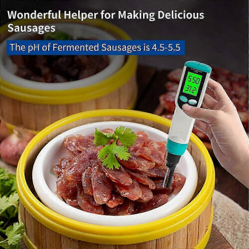Waterproof Digital pH Meter with ATC Food Grade High Accuracy pH/Temperature Probe 1