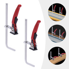 Lot de 2 Serre-joints à cliquet, Guide de coupe rapide en acier, 200 mm