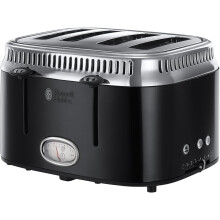Russell Hobbs Retro Classic Noir Stainless steel 4 Slice Toaster 2400W - Black