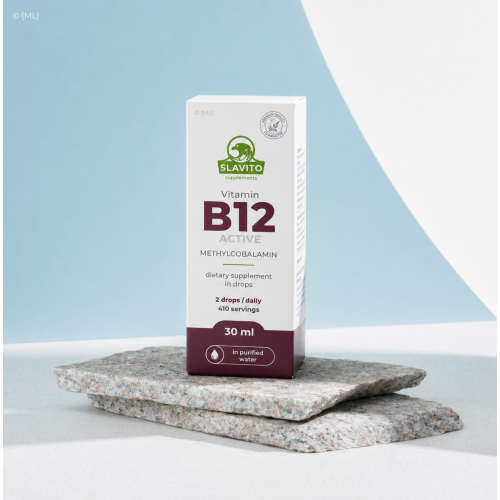 Slavito VITAMIN B12 ACTIVE DROPS Methylcobalamin FATIGUE NERVOUS SYSTEM