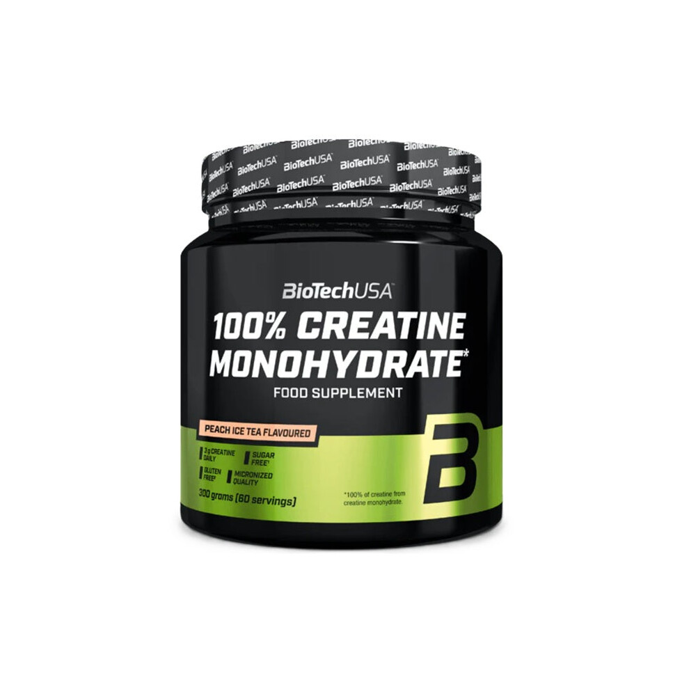Biotechusa Peach 100% Creatine Monohydrate, Ice Tea - 300G - Image 3