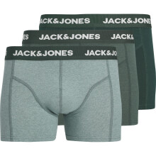 (L, Light Green Melange) Jack & Jones Mens Fax 3 Pack Boxer Shorts