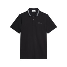 (XL, Black) Ben Sherman Mens Checkerboard Collar Short Sleeve Polo Shirt