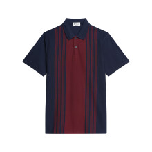 (M, Dark Navy) Ben Sherman Mens Birdseye Stripe Short Sleeve Polo Shirt