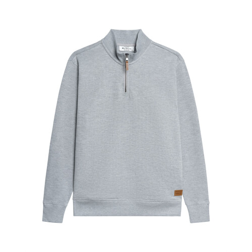 Ben Sherman (L, Light Grey) Ben Sherman Mens Track Top Half-Zip Sweater