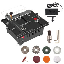Mini Table Saw, Scie de Table Électrique, 96W, 7 Vitesses Réglables, Pour Bricolage DIY et Modélisme