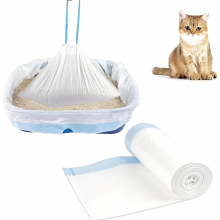 Astropet kattenbakvullingzakjes, 20 stuks, 67 x 40 cm, zelfsluitende kattenbakvullingzakjes met trekkoord, wit-blauw