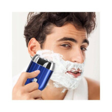 Mini Electric Shaver with Dual Heads, Waterproof, High-Speed Motor, Blue, Ideal Gift for Father’s Day