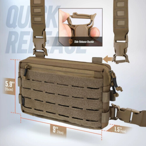 Τακτικό τσαντάκι στήθους EDC 2L Utility MOLLE θήκη στήθους με θήκη CCW, ρυθμιζόμ 2