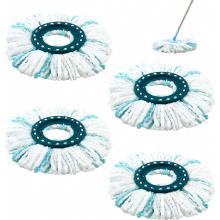 Set di 4 testine di ricambio per mocio a disco CLEAN TWIST micro duo, adatte ai moci rotanti Leifheit.