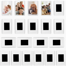 Lot de 20 mini cadres photo magnétiques en acrylique transparent pour photos 7 x 4,5 cm, pour réfrigérateur, mariages et fêtes