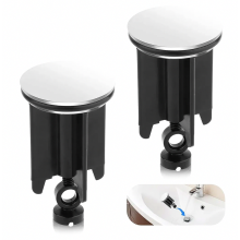 2 Pack Sink Plugs, 40mm Drain Stoppers for Sink and Bathtub, Durable Rubber Bathroom Drain Plugs, Easy Fit Replacement Covers