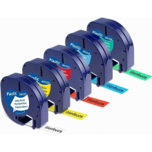 Nastro per etichette di ricambio per i nastri Dymo LetraTag 91201 91202 91203 91204 91205, set di nastro per etichette da 12 mm x 4 m compatibile con