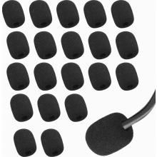 Schuimrubberen popfilter voor microfoon, 20 stuks zwarte popfilters voor koptelefoon, microfoonwindscherm, minimicrofoon, voor podiumoptredens en verg