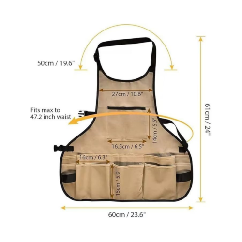 Welding Apron with Pockets, Adjustable Cross Strap, Buckle Closure, Unisex Work Apron for Home, Garden and DIY 1
