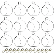 12 boules en verre à suspendre, photophores suspendus 6 cm, porte-bougies décoratifs pour mariage, fête de Noël, anniversaire et centre de table