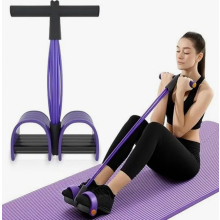 Buikspiertrainer, sit-up trainingsapparaat, bodybuilding expander, full-body trainer voor thuisgebruik, 6 buizen, elastische weerstandsband, multifunc