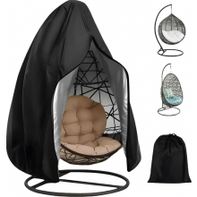 Abdeckung für Hängesessel aus 210D Oxford-Gewebe, Schutzhülle für Outdoor-Schwebesessel mit Kordelzug, wetterfest, 190 x 115 cm