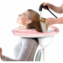 Tragbares Haarwaschbecken für Bett und im Bett, leichtes Shampoo-Becken für ältere Menschen und Menschen mit Behinderung, Rosa