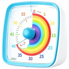 Visueller Timer für Kinder und Erwachsene, 60-Minuten-Regenbogen-Countdown-Timer mit stummer Blinkfunktion, Zeitmanagement für Klassenzimmer, Zuhaus