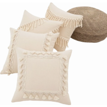 4 Καλύμματα Μαξιλαριών με Φούντες 45x45εκ. Boho Διακόσμηση για Καν