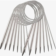 8-Piece Stainless Steel Circular Knitting Needle Set with Interchangeable Crochet Hooks, Yarn Needles for Weaving Projects, Double-Pointed