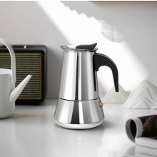Espressomachine, 100 ml, 2 kopjes, koffiezetapparaat, koffiepot, koffiekoker, roestvrij staal