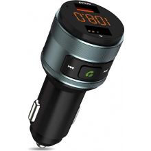 Transmetteur FM Bluetooth 5.3 pour voiture, adaptateur radio sans fil avec chargeur double USB, charge rapide 3.0, kit mains libres, prise en charge