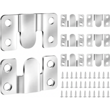 Lot de 8 crochets invisibles robustes en acier inoxydable pour cadres, connecteurs à emboîter pour tableaux lourds, miroirs et meubles, fixation mur