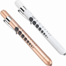 Linterna de bolsillo con medidor de pupila, linterna LED para enfermeras y médicos, 2 linternas médicas reutilizables para enfermería.