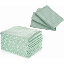 Set van 12 bamboe schoonmaakdoekjes, bamboe microvezeldoekjes van 40 x 40 cm, reinigt alle oppervlakken streeploos.