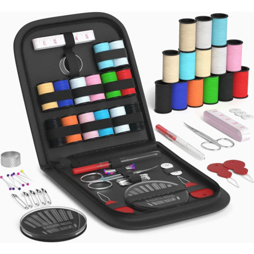 Kit da cucito da viaggio, accessori per cucito per principianti e viaggiatori, mini kit da cucito