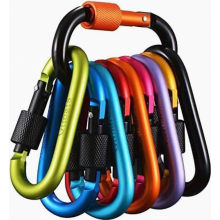 10 stuks schroefkarabiners, Gimars sleutelringkarabiners, aluminium schroefkarabiners voor kamperen, vissen, wandelen of reizen