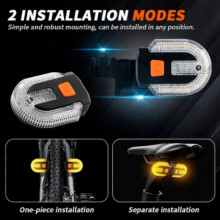 4 Piece Bicycle Light Set with Siren, USB Charging and Remote Control, Black, for Night Riding