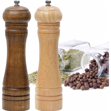 Salz- und Pfeffermühlen aus Holz mit Keramikmahlwerk, manuell, mit einstellbarem Mahlgrad, langlebig und für Gewürze geeignet