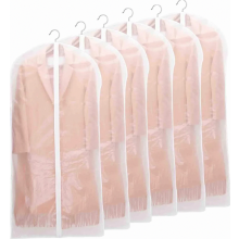 Fundas para ropa Niviy, largas, paquete de 6, antipolillas, para trajes, translúcidas, 60x140cm, tejido transpirable, para trajes, vestidos, abrigos,