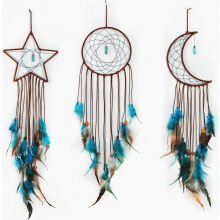 3 Acchiappasogni con design Luna Sole Stella, realizzati a mano, design tradizionale, ornamenti artigianali per decorazione murale, decorazioni per l